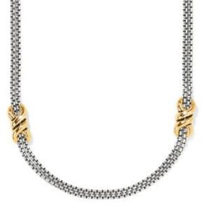 Brighton Interlok Twist Two Tone Double Chain Necklace